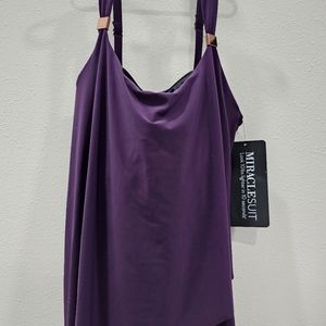 NWT Miraclesuit Swim Top - Sangria Purple - 14